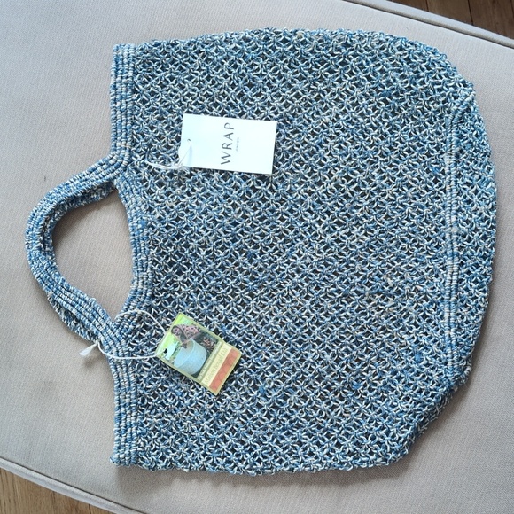 Wrap London Handbags - Wrap London Woven Tote Bag In Denim Blue